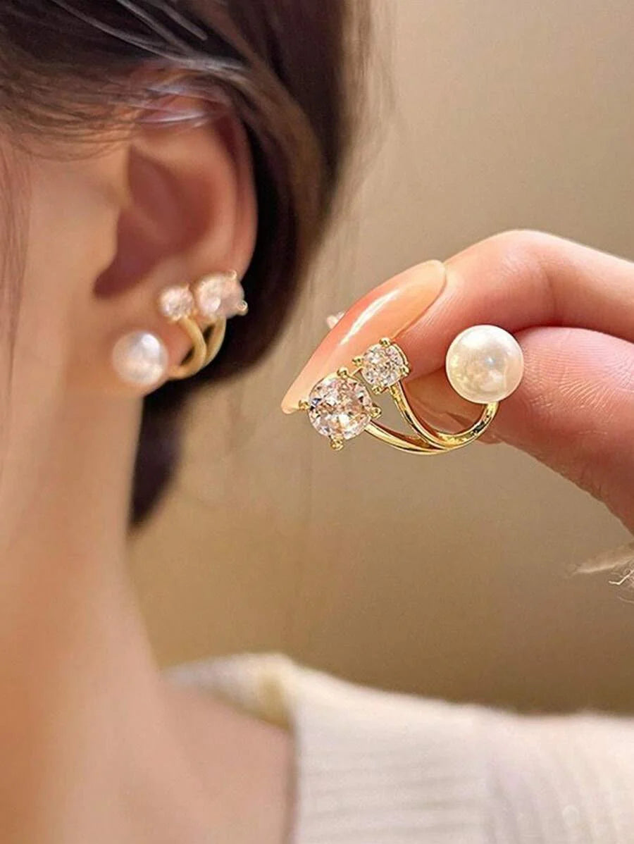 Френски кристални обици с перли